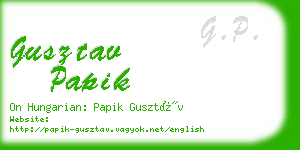 gusztav papik business card